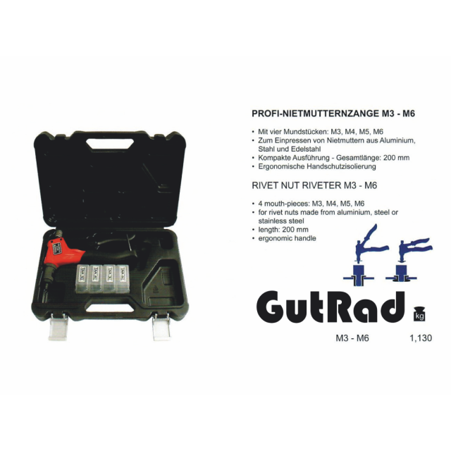 GutRad Nietmutternzange-Set für Akku Befestigung
